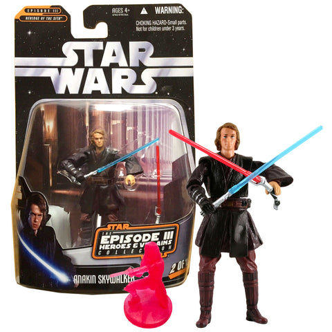 Year 2006 Star Wars The Saga Collection Revenge of the Sith Series 4 Inch Figure :ANAKIN SKYWALKER with Lightsabers and Stormtrooper Hologram