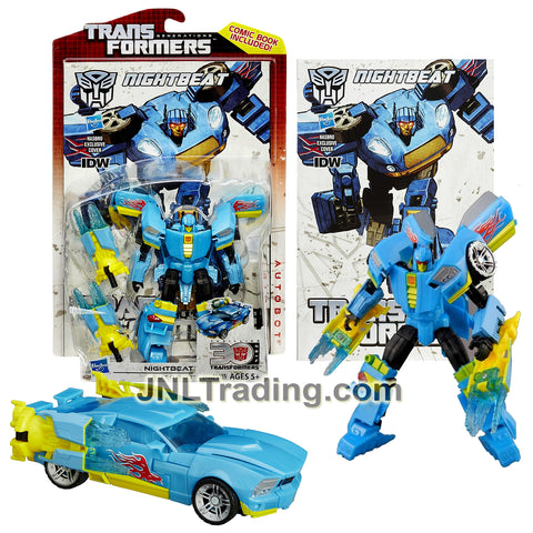 Year 2014 Transformers Generations Thrilling 30 Series  Deluxe Class 5.5 Inch Figure - Autobot NIGHTBEAT with Cannon Blaster Plasma Swords (Sports Car)