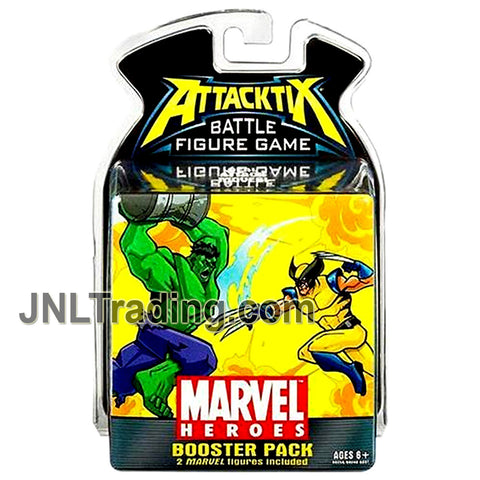Year 2006 Attacktix Marvel Heroes Series Battle Figure Game Booster Pack with 2 Random Marvel Figures