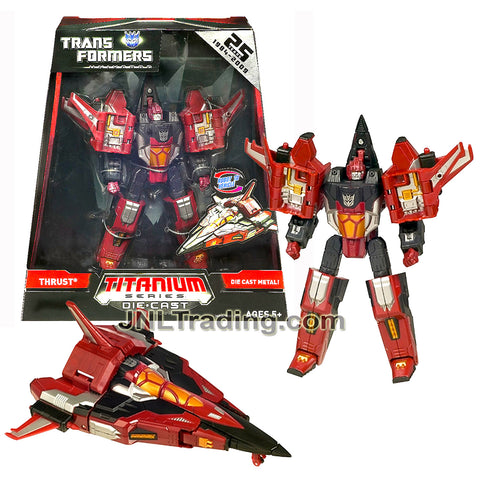 Year 2008 Hasbro Transformers Universe Titanium Die-Cast Series Exclusive 6" Tall Figure - Decepticon THRUST (Vehicle Mode: Cybertronian Spaceship)