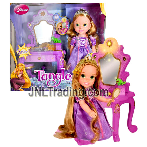 Disney Princess TANGLED Movie Series 14 Inch Toddler RAPUNZEL with Enchanted Vanity with Light and Sound