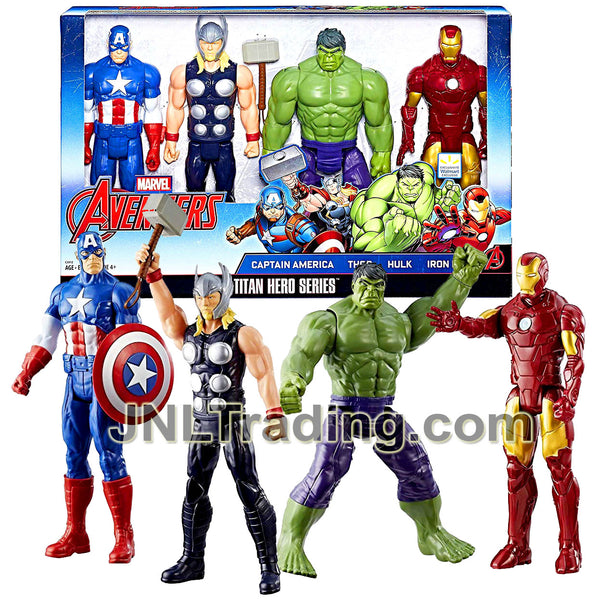 Year 2017 Marvel Avengers Titan Hero Series 4 Pack 12 Inch Tall