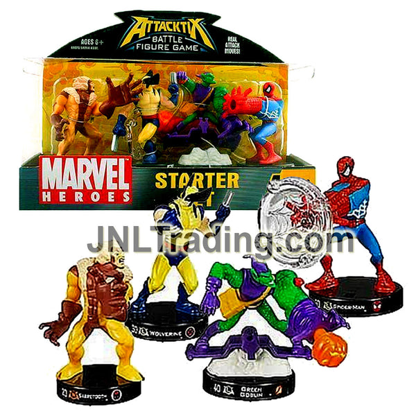 Attacktix Marvel Heroes Starter Set SABRETOOTH, WOLVERINE, GREEN