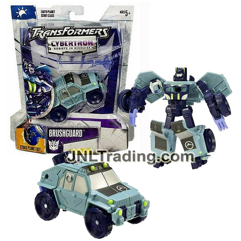 Year 2005 Transformers Cybertron Series Scout Class 4 Inch Tall Figure - Decepticon BRUSHGUARD with Chest Burst Missile Launcher and Cyber Key (SUV)