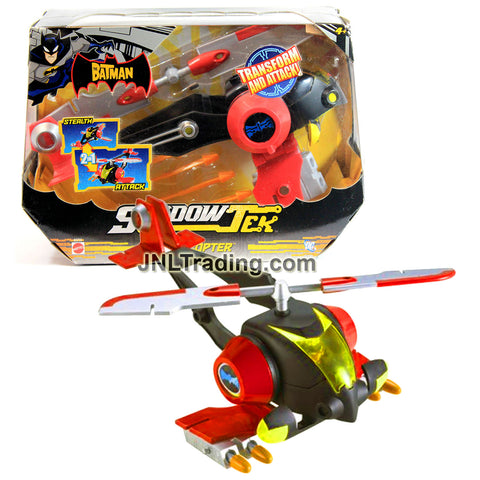 Year 2007 DC Comics The Batman ShadowTek Series 9 Inch Long Vehicle - BLITZ COPTER with Stealth and Attack Mode and  Missile Launcher