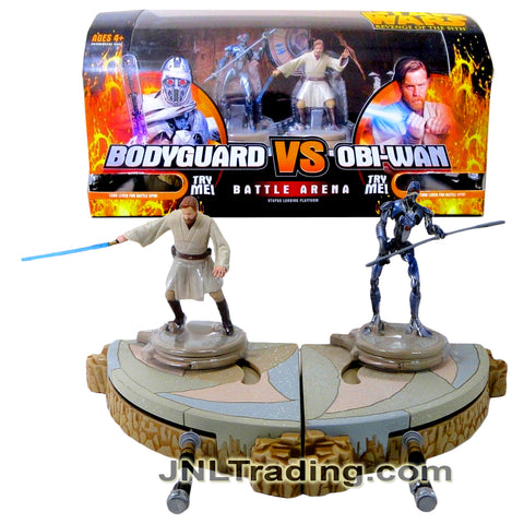 Year 2005 Star Wars Revenge of the Sith Battle Arena - UTAPAU LANDING PLATFORM with General Grievous' Bodyguard and Obi-Wan Kenobi