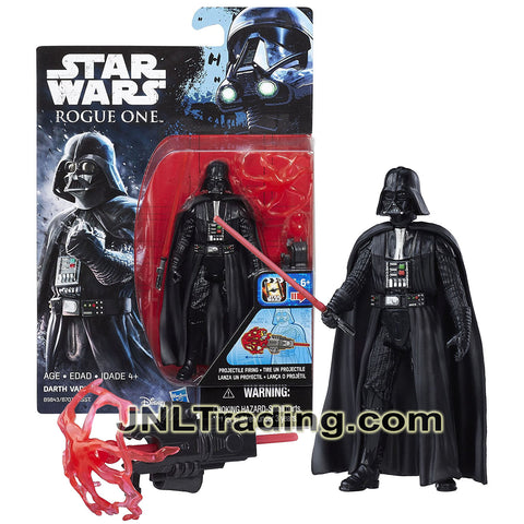 Year 2016 Star Wars Rogue One Series 4 Inch Figure - DARTH VADER with Red Lightsaber and Missile Launcher
