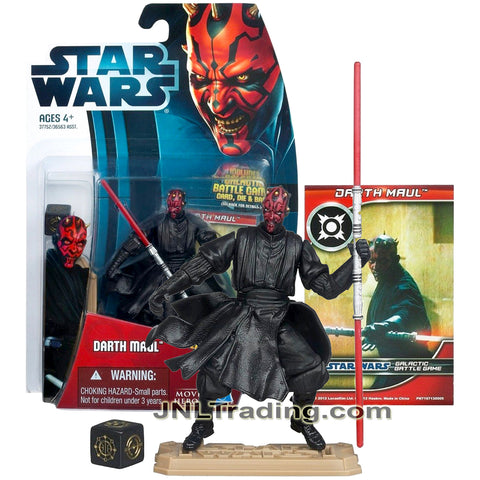 Year 2012 Star Wars Movie Heroes Series 4 Inch Figure - DARTH MAUL MH05 with Sith Lightsaber, Battle Game Card, Die and Display Base
