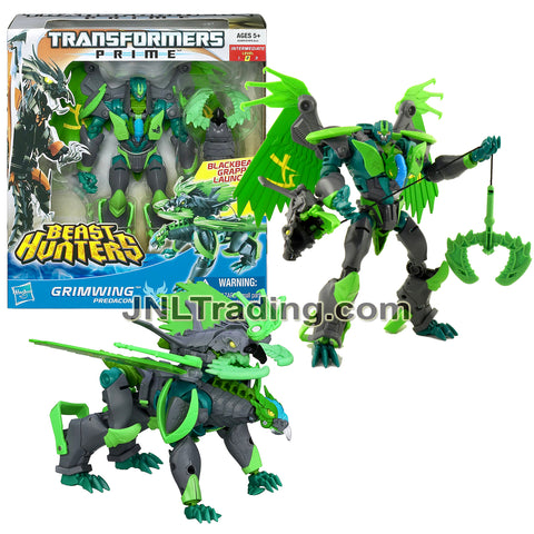 Year 2012 Transformers Prime Beast Hunters Series Voyager Class 7 Inch Figure #4 -  Predacon GRIMWING with Blackbeak Grapple Launcher (Griffin)