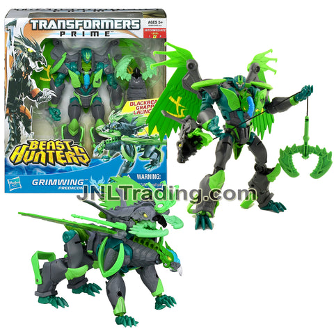 Year 2012 Transformers Prime Beast Hunters Series Voyager Class 7 Inch Figure #4 - Predacon GRIMWING with Blackbeak Grapple Launcher (Griffin)