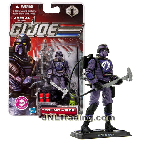 Year 2011 GI JOE A Real American Hero 30th Anniversary 4 Inch Figure - Cobra Engineer TECHNO-VIPER with Welder Gun, Hammer, Case with Gun and Base