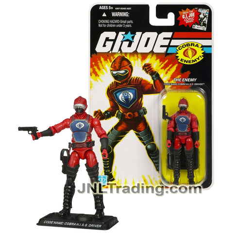 Year 2008 GI JOE A Real American Hero Comic Series 4 Inch Figure - The Enemy COBRA H.I.S.S. DRIVER with Gun and Display Base