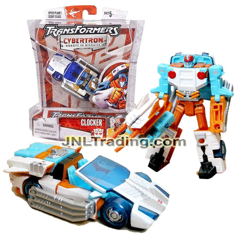 Year 2005 Transformers Cybertron Series Scout Class 4 Inch Tall Figure - Autobot CLOCKER with Removable Exhaust Pipes and Cyber Key (Race Car)