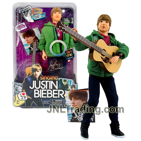 Year 2010 Music Video Collection JUSTIN BIEBER Doll with "One Less Lonely Girl" Hit Song, Mini Mag and Guitar