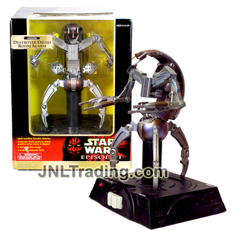 Year 1999 Star Wars The Phantom Menace Animated DESTROYER DROID ROOM ALARM with Heat Sensitive Detector, 4 Foot Detection Range & 3 Built in Sound FX
