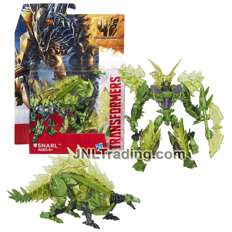 Year 2014 Transformers Movie Age of Extinction Series Deluxe Class 5-1/2" Tall Figure - Autobot SNARL with Battle Axe (Beast Mode: Stegosaurus)