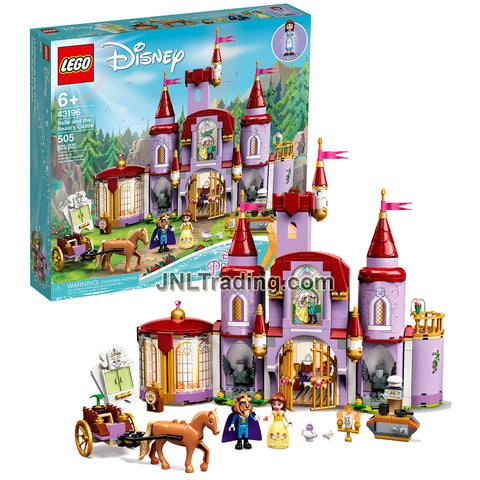 Year 2021 Lego Disney Set 43196 - BELLE AND THE BEAST'S CASTLE with Beast, 2x Belle and Philippe (505 Pcs)