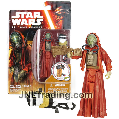 Year 2015 Star Wars The Force Awakens Series 4 Inch Tall Figure - SARCO PLANK with Blaster Rifle Plus Build A Weapon Part #1