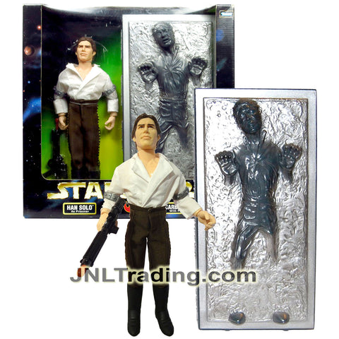 Year 1998 Star Wars Action Collection The Empire Strikes Back Series 12 Inch Figure - HAN SOLO as Prisoner and CARBONITE BLOCK and Blaster