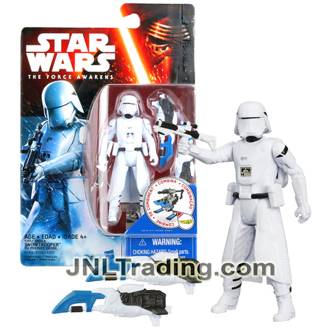 Year 2015 Star Wars The Force Awakens Series 4 Inch Tall Figure - First Order SNOWTROOPER with Blaster Rifle Plus Build A Weapon Part #2