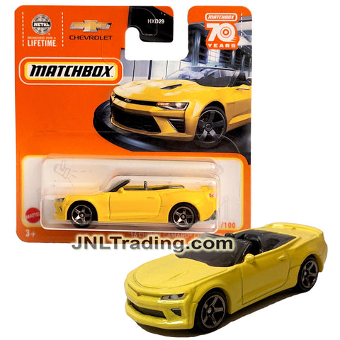 Year 2023 Matchbox MBX Metal Lifetime Series 1:64 Scale Die Cast Metal Car #33 - Yellow '16 CHEVY CAMARO CONVERTIBLE HXD49