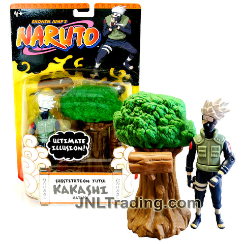 Year 2006 Shonen Jump's Naruto Series 5.5 Inch Tall Figure - SUBSTITUTION JUTSU KAKASHI HATAKE with Ultimate Illusion Feature Plus Illusion Tree