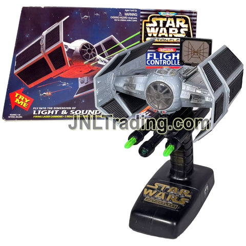 Year 1997 Star Wars Action Fleet Flight Controller Electronic Vehicle - DARTH VADER'S TIE FIGHTER with Cannons, Sound FX, Darth Vader & Imperial Pilot