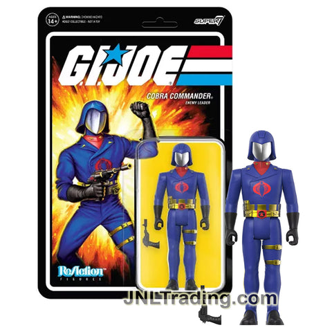 Year 2021 GI JOE Super 7 Reflction 4 Inch Tall Figure - Enemy Leader COBRA COMMANDER with Gun