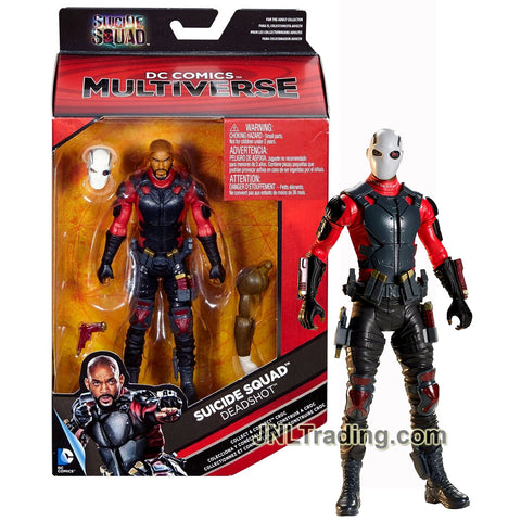 Year 2016 DC Comics Multiverse Suicide Squad Series 6 Inch Tall Figure - DEADSHOT (Will Smith) with Mask, Gun and Croc's Right Arm