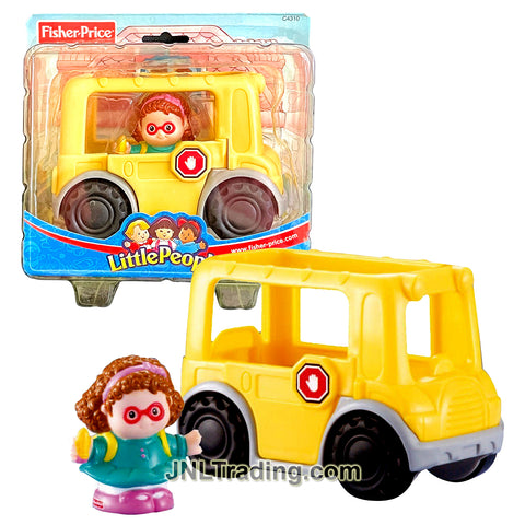 Year 2003 Little People YELLOW SCHOOL BUS C-4310 with Maggie the Student