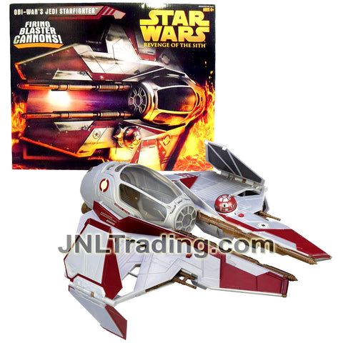 Year 2005 Star Wars Revenge of the Sith Vehicle Set : OBI-WAN'S JEDI STARFIGHTER with Opening Canopy, Blaster Cannon and Retractable Landing Gear