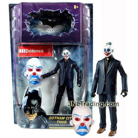 Year 2008 DC Comics Batman The Dark Knight 6 Inch Tall Figure - GOTHAM CITY THUG with Crime Scene Evidence Label and Mask of Grumpy Clown