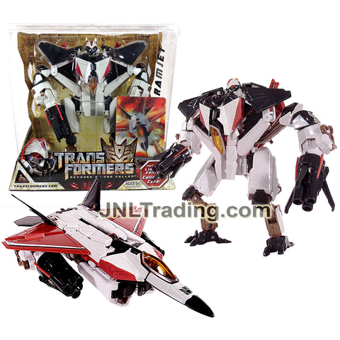 Year 2008 Transformers Movie Revenge of the Fallen Walmart Exclusive Voyager Class 7 Inch Tall Figure - RAMJET with Collector Card (F-22 Raptor)
