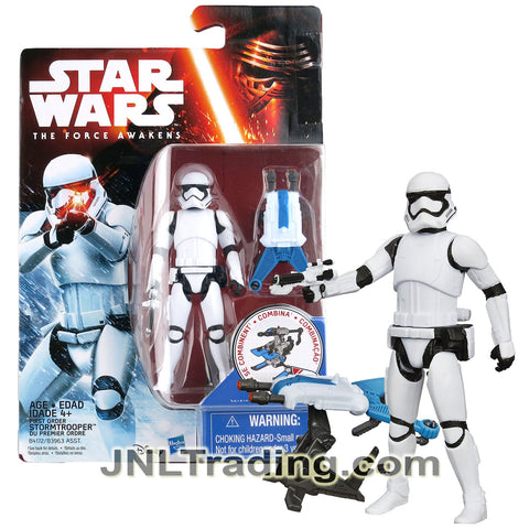 Year 2015 Star Wars The Force Awakens Series 4 Inch Figure - First Order STORMTROOPER with Blaster Gun Plus Build A Weapon Part #1