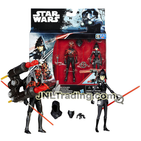 Year 2016 Star Wars Rebels 2 Pack 4 Inch Figure - SEVENTH SISTER INQUISITOR and DARTH MAUL with Double Lightsabers, Mask and Missile Launcher