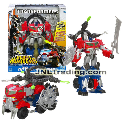 Year 2013 Transformers Beast Hunters Series Ultimate Class 11 Inch Tall Figure - BEAST HUNTER OPTIMUS PRIME (Dragon Assault Truck)