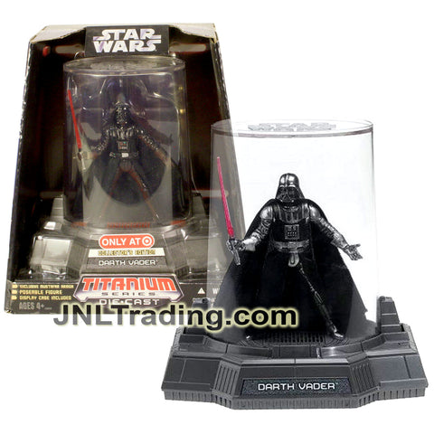 Year 2006 Star Wars Titanium Die Cast Series Exclusive 4 Inch Figure - Collector's Edition DARTH VADER with Lightsaber and Display Case.