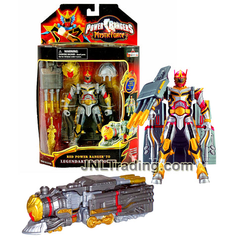 Year 2006 Power Rangers Mystic Force Series 7 Inch Tall Figure - RED POWER RANGER to LEGENDARY LOCOMOTIVE with Blaster and Sword