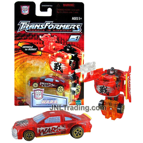 Year 2001 Transformers Robots In Disguise Series Spy Changers Class 3 Inch Tall Figure - W.A.R.S with Blaster (Wicked Attack Recon Sports Car)