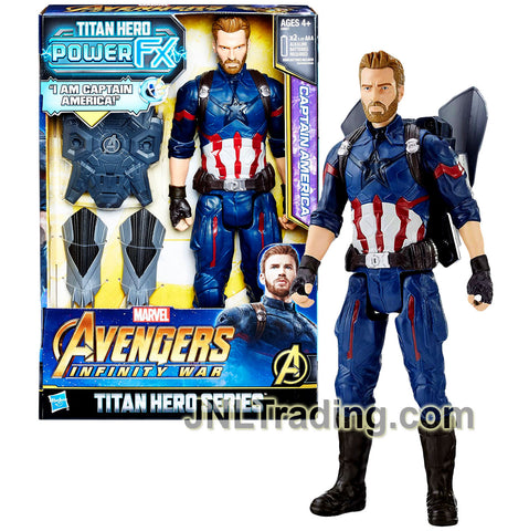 Year 2017 Marvel Avengers Infinity War Titan Hero 12 Inch Electronic Figure - CAPTAIN AMERICA with Power FX Pack