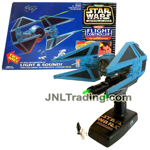 Year 1997 Star Wars Action Fleet Flight Controller Electronic Vehicle Set - IMPERIAL TIE INTERCEPTOR with Firing Cannons and Real Sound Effects