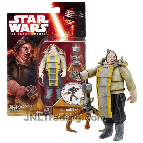 Year 2015 Star Wars The Force Awakens Series 4 Inch Figure - UNKAR PLUTT (B6340) with Blaster Plus Build A Weapon Part #3