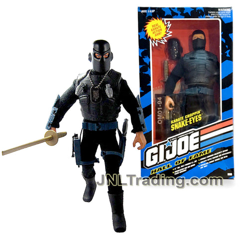 Year 1993 GI JOE A Real American Hero Hall of Fame Series 12 Inch Figure - Karate Chopin' Commando SNAKE EYES with Mask, Machine Gun, Knife and Katana