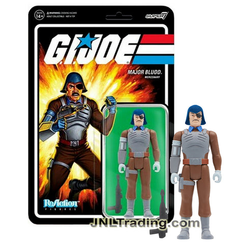 Year 2021 GI JOE Super 7 Reflction 4 Inch Tall Figure - Mercenary MAJOR BLUDD with Blaster