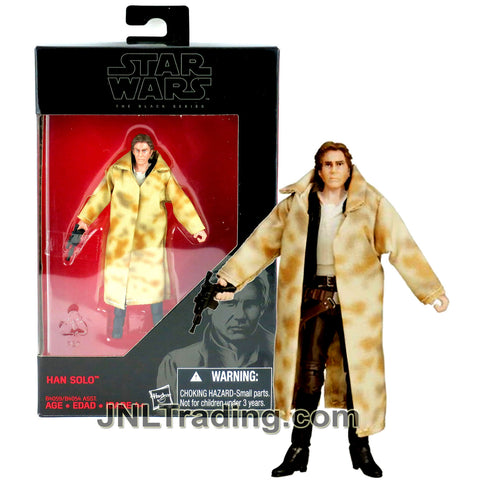 Year 2015 Star Wars The Black Series Exclusive 4 Inch Tall Figure - HAN SOLO in Endor Trenchcoat (B4059) with Blaster
