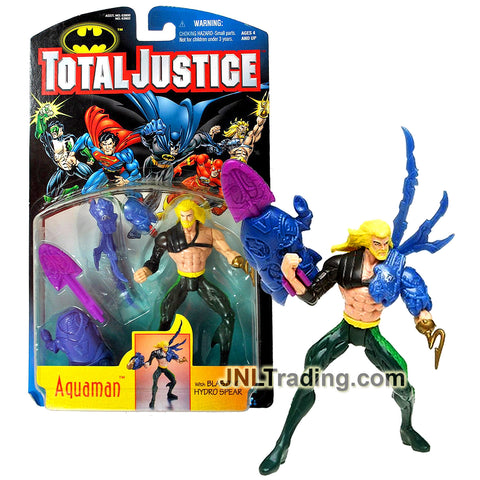 Year 1996 Batman Total Justice Series 5 Inch Tall Figure - AQUAMAN with Hydro Spear Launcher with Missile & Armor Piece with Retractable Spike