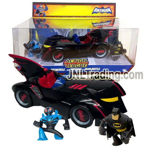 Year 2009 DC The Brave and The Bold Series Action League Vehicle and Figure Set - BATMOBILE with BATMAN and BLUE BEETLE