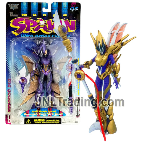 Year 1997 McFarlane Toys Manga Spawn Series 7 Inch Tall Figure - THE GODDESS with Staff, Helmet, Wings and Removable Blade