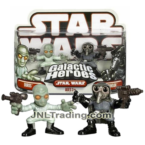 Year 2007 Star Wars Galactic Heroes Series 2 Pack 2 Inch Figure - DUROS with Blaster and GARINDAN with Blaster