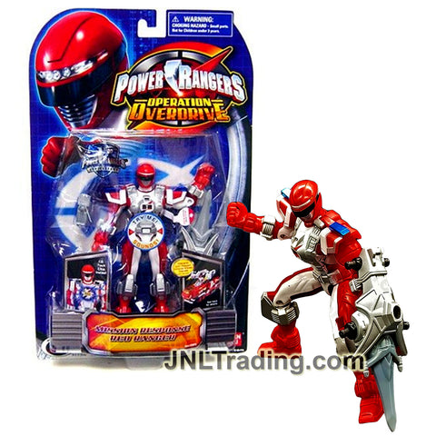 Year 2007 Power Rangers Operation Overdrive Series 6 Inch Tall Figure - Mission Response Red Ranger with I.D. Tech Chip and Sword